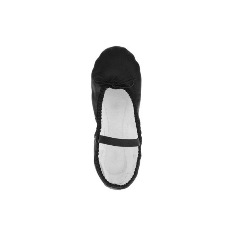 New Danskin Now Girls Faux Black Leather Dance Shoe Full Sole - Picture 2 of 4